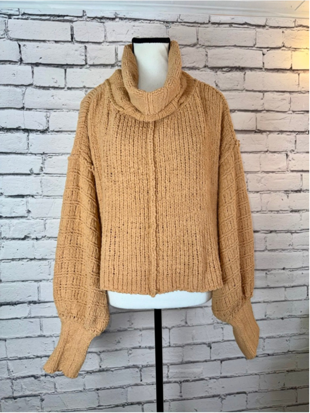 Women's Free People Sweater Be Yours Cowl Neck Oversized XS Orange